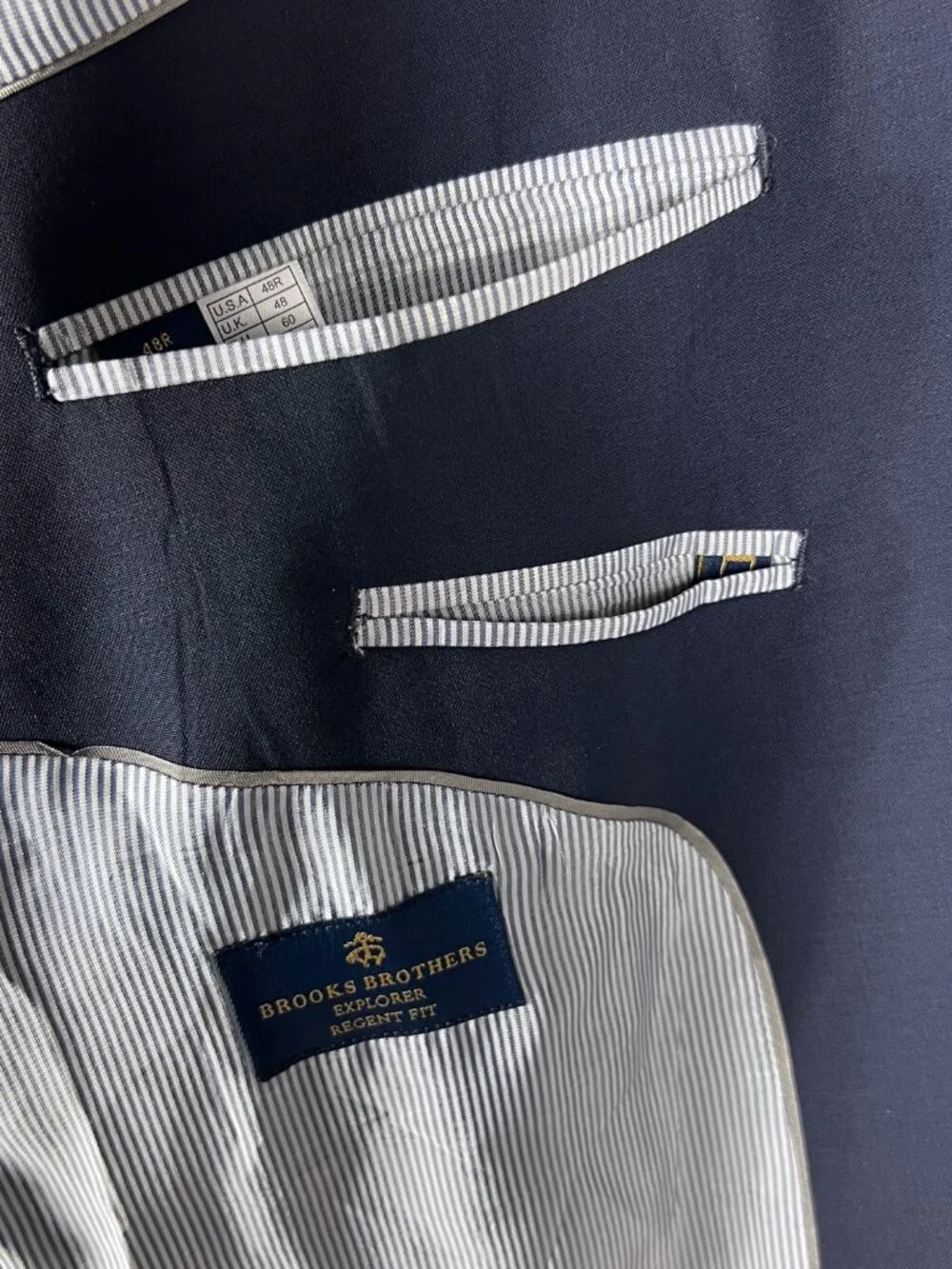 NWT Brooks Brothers Explorer Regency Fit Wool Blend Suit Jacket in Navy Size 48R